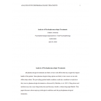 NURS 6630 Week 8 Assgnment 1, Analysis of Psychopharmacologic Treatments: 2022