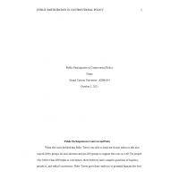 ADM 634 Week 3 Benchmark, Public Participation in Controversial Policy (Ver 2) ADM 634 Week 3 Benchmark, Public Participation in Controversial Policy (Ver 2)