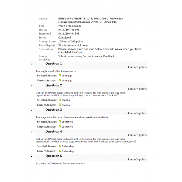 BUSI 3007-MGMT 3103-BUSi 3001 Final Exam Week 3 BUSI 3007-MGMT 3103-BUSi 3001 Final Exam Week 3