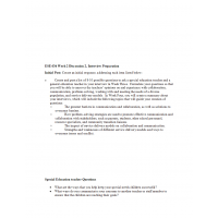 ESE 634 Week 2 Discussion 2, Interview Preparation ESE 634 Week 2 Discussion 2, Interview Preparation