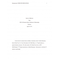 ESE 634 Week 3 Discussion 2, Interview Reflection ESE 634 Week 3 Discussion 2, Interview Reflection