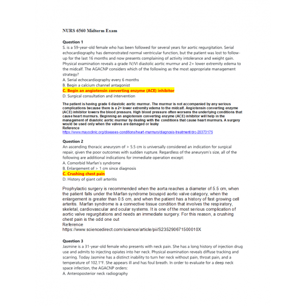 NURS 6560 Midterm Exam