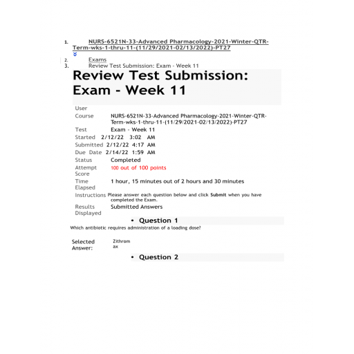 NURS 6521N-33 Final Exam (Feb 2022 - 100 out of 100)