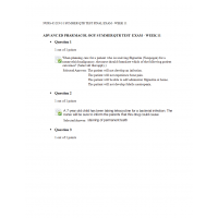 NURS 6521N-31 Final Exam Week 11 - Advanced Pharmacology Summer 2022 NURS 6521N-31 Final Exam Week 11 - Advanced Pharmacology Summer 2022
