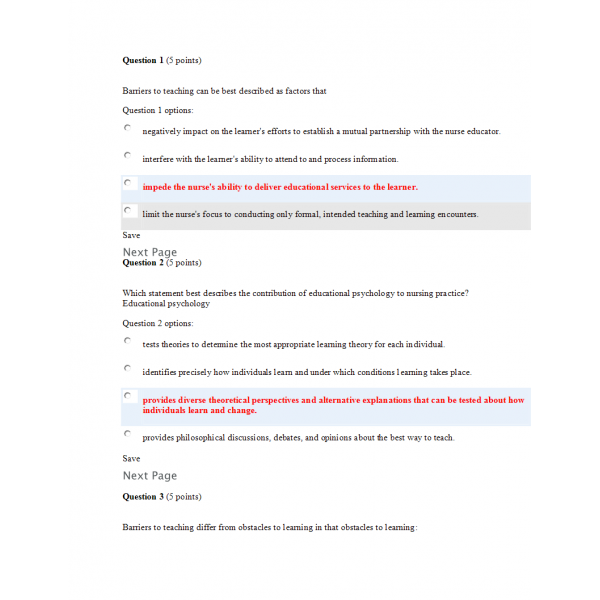 NSG 3012 Week 1 Quiz NSG 3012 Week 1 Quiz