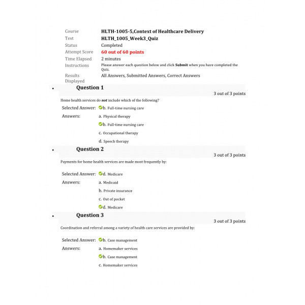 HLTH 1005 Week 3 Quiz HLTH 1005 Week 3 Quiz