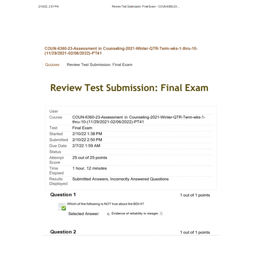 COUN-6360-23 Final Exam