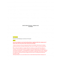 LAW 531 Week 5 Discussion, Employee Use of Social Media