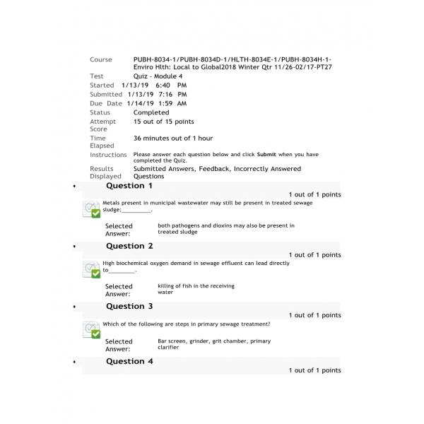 PUBH-8034-1 Module 4 Quiz PUBH-8034-1 Module 4 Quiz