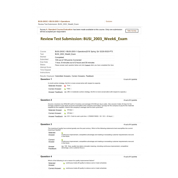 BUSI 2003C-BUSI 2003-1 Opeations Week 6 Exam