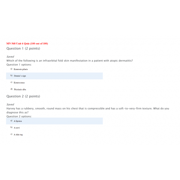 MN 568 Unit 6 Quiz (Set 2) MN 568 Unit 6 Quiz (Set 2)