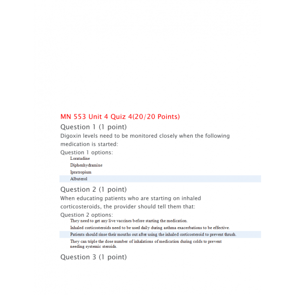 MN 553 Unit 4 Quiz 4 (Set 2)