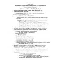 NUR 2063 Essentials of Pathophysiology - Exam 1 Review Sheet
