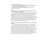 CIS 524 Week 11 DQ 2, Course Importance CIS 524 Week 11 DQ 2, Course Importance