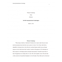 CIS 505 Week 9 Assignment 5, Wireless Technology 2