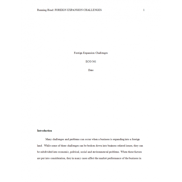 ECO 561 Week 6 Individual Assignmnt, Foregin Expansion Challenges (Coca-Cola)