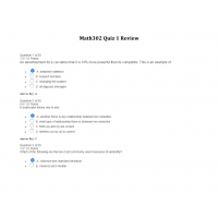 MATH 302 Quiz 1 Set 1 MATH 302 Quiz 1 Set 1