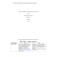 HLT 362V Topic 3 Article Analysis 2 - Version 1 HLT 362V Topic 3 Article Analysis 2 - Version 1