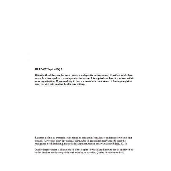 HLT 362V Topic 4 DQ 2 HLT 362V Topic 4 DQ 2