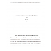HLT 362V Week 4, Quality Improvement Proposal - Improving Operating Room Efficiency HLT 362V Week 4, Quality Improvement Proposal - Improving Operating Room Efficiency