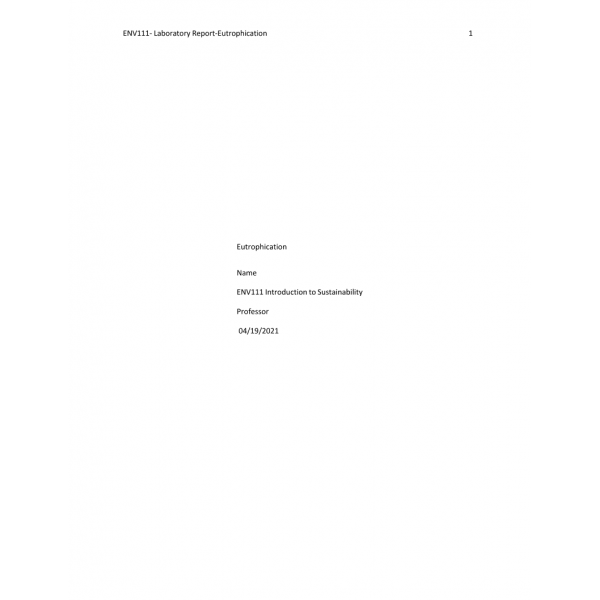 ENV 111 Week 5 Final Paper
