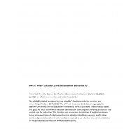 HCA 375 Week 4 Discussion 2, Joint Commission Standards and Process (Infection Prevention and Control) HCA 375 Week 4 Discussion 2, Joint Commission Standards and Process (Infection Prevention and Control)