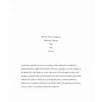 BUS 303 Week 4 Assignment, Performance Appraisal 3 BUS 303 Week 4 Assignment, Performance Appraisal 3