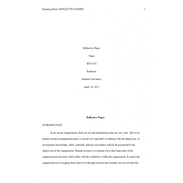 BUS 303 Week 5 Final Reflective Paper 3