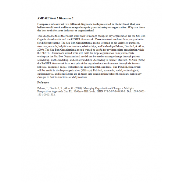 AMP 492 Topic 3 Discussion Question 2 AMP 492 Topic 3 Discussion Question 2