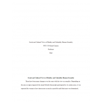 PCN 530 Week 1, Social and Cultural Views of Healthy and Unhealthy Human SexualityPaper