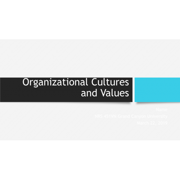 NRS 451VN Week 4 Assignment, Organizational Values Presentation NRS 451VN Week 4 Assignment, Organizational Values Presentation