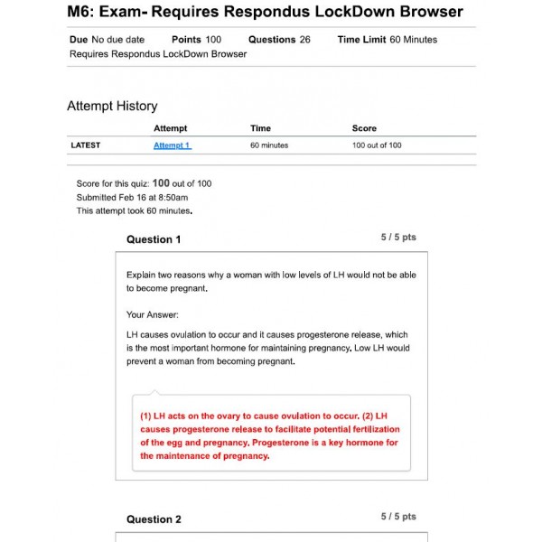 BIOD 151 Module 6 Exam