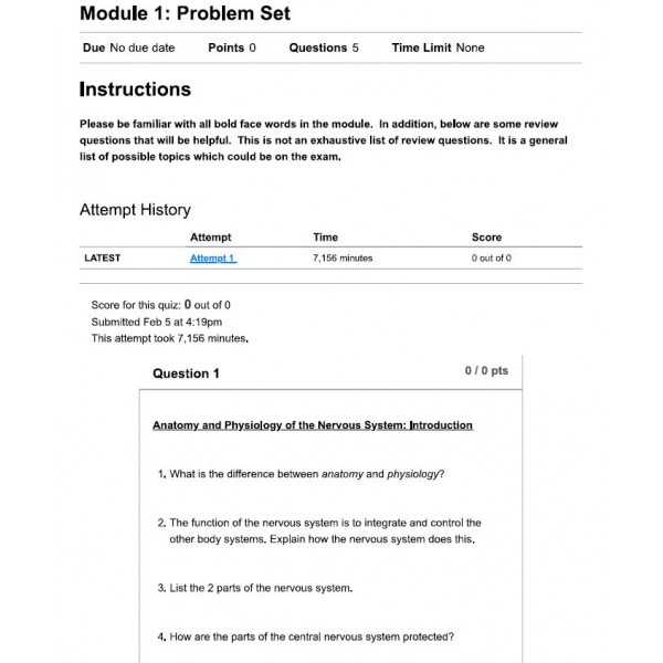 BIOD 152 Module 1, Problem Set