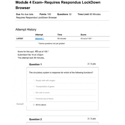 BIOD 152 Module 4 Exam