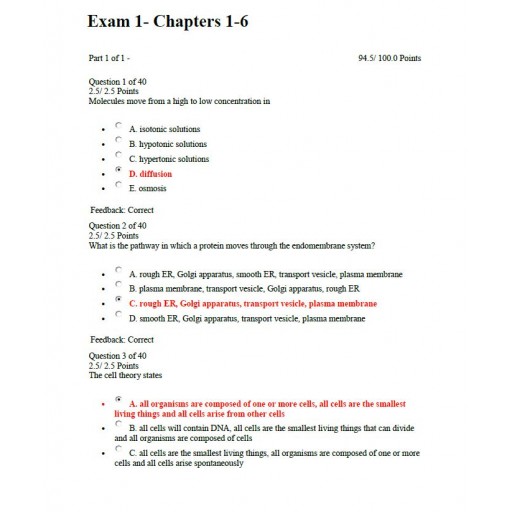 BIOL 133 Exam 1 Chapter 1 to 6