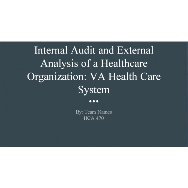 HCA 470 CLC Internal Audit and External Analysis of a Healthcare Organization