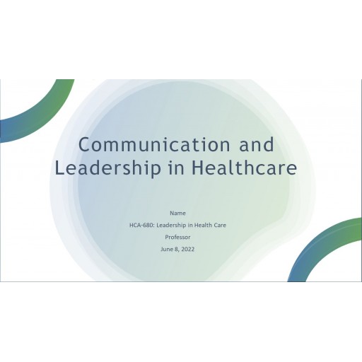 HCA 680 Communication Leadership in Healthcare