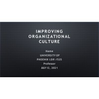 LDR 535 Week 2 Signature Assignment, Improving Organizational Culture