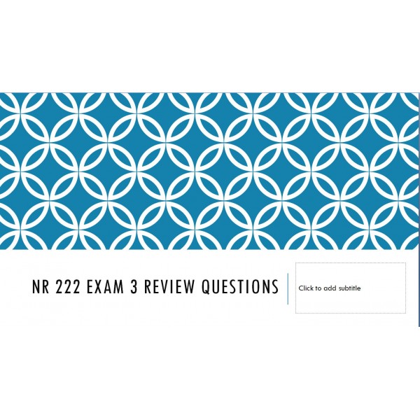 NR 222 Exam 3 Review Questions