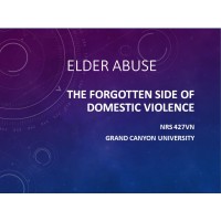 NRS 427VN Topic 4 Community Teaching Plan Community Presentation - Elder Abuse