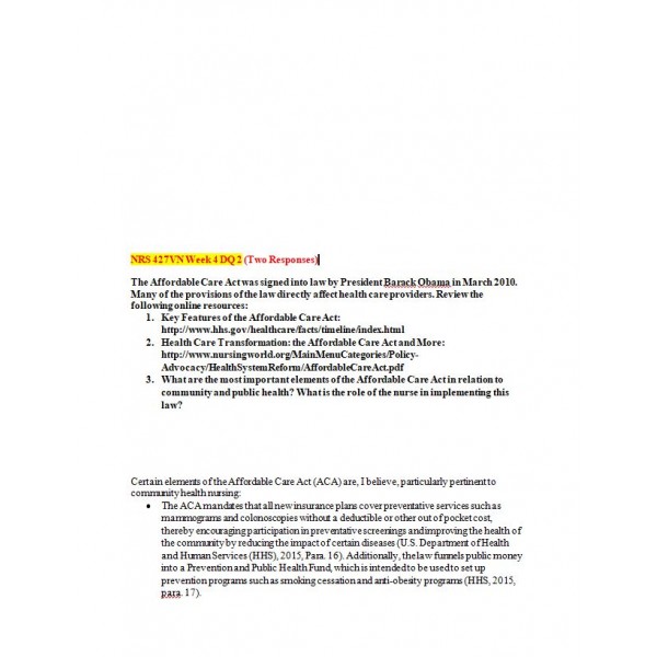 NRS 427VN Topic 4 DQ 2 (Two Responses)