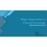 PSY 480 Week 2 Individual Assignment, Major Approaches to Clinical Psychology